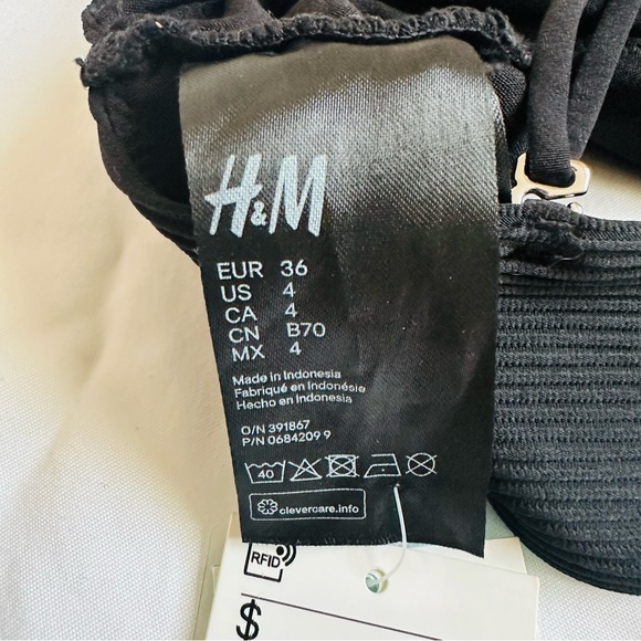★ NWT H&M Ribbed Bikini Set - Black ★ - Picture 10 of 17